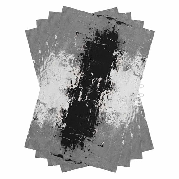 Black Cement Gray Kitchen Towels Set of 4, Water Absorbent Dish Towel, Modern Abstract Art Black Decorative Hand Towels - Quick Drying Cloth for Cooking Baking, 18x28 Inch