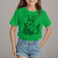 thumbnail image 2 of ZTKWD Girls Holidays Short Sleeve Graphic T-Shirts 2-14 years Easter bow, 2 of 4