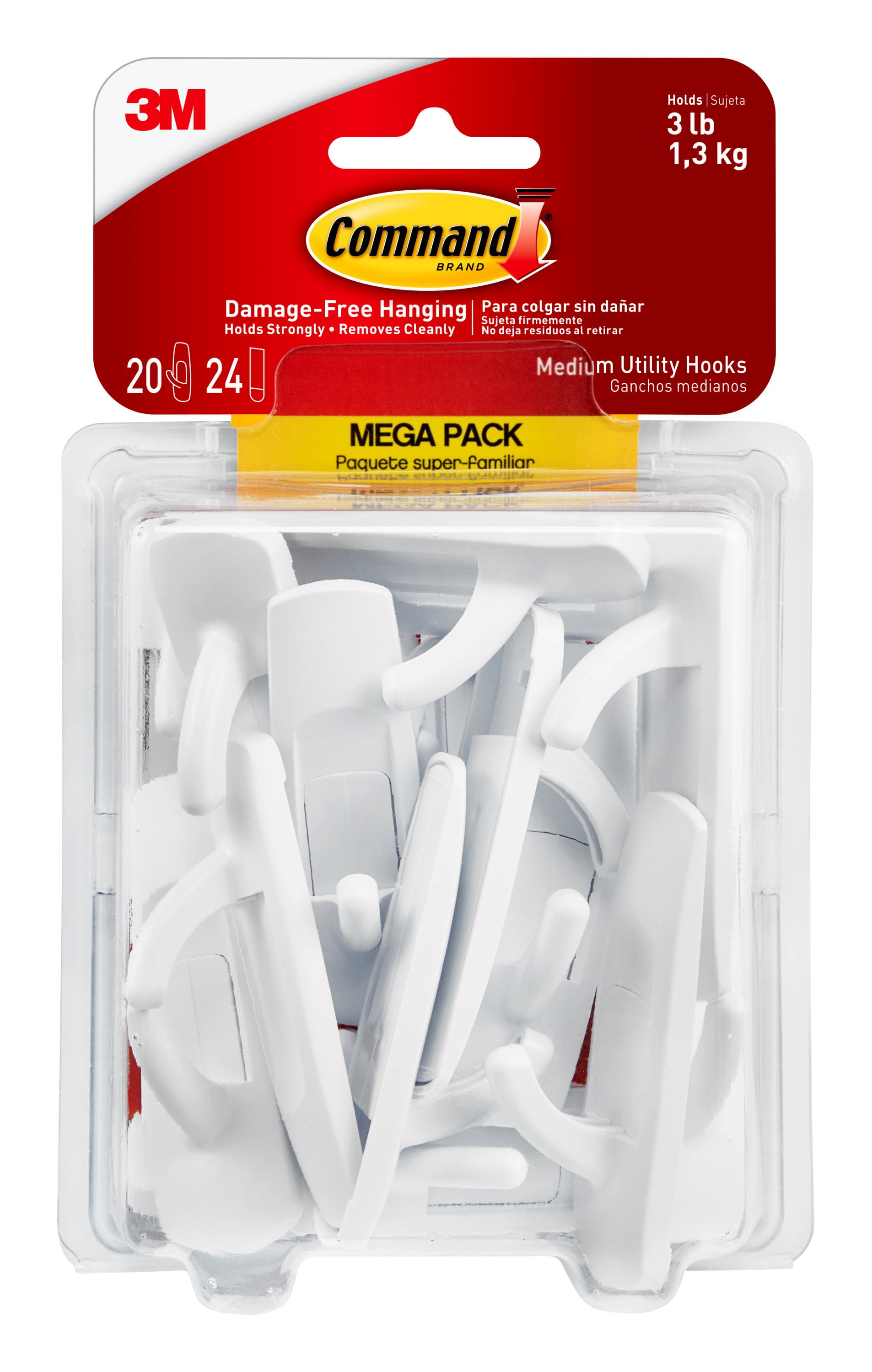 Command Medium Utility Hooks 20 Hooks 24 Strips Walmart Com Walmart Com