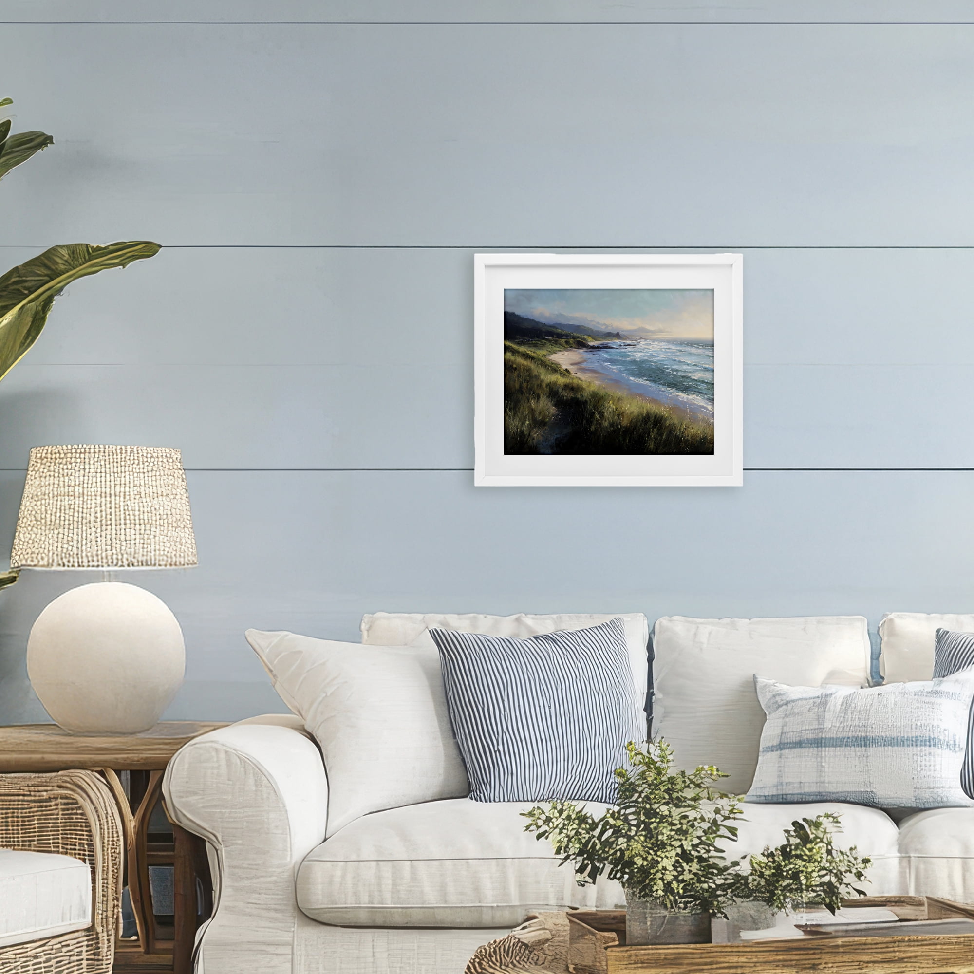Stupell Industries Nature's Coast in Morning Light White Framed Print Under Glass, design by Franklyn Gregory