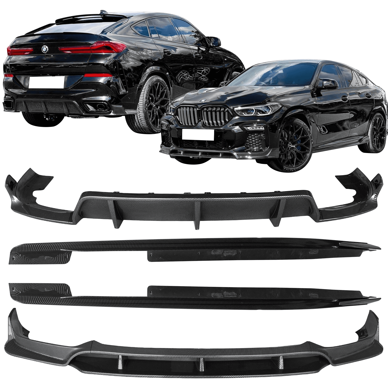 IKON MOTORSPORTS, Side Skirts Compatible With 2019-2023 BMW