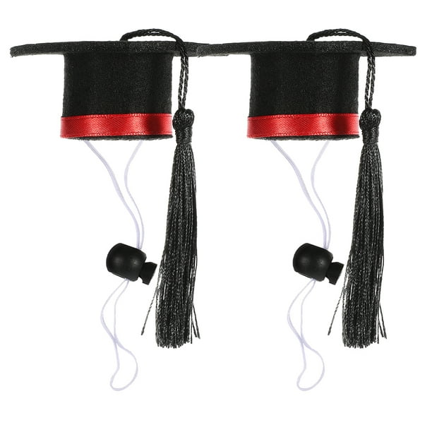 KAKOWELY birretes de graduación para animales pequeños, birrete de soltero en miniatura para hámster, birrete de fieltro con borlas.