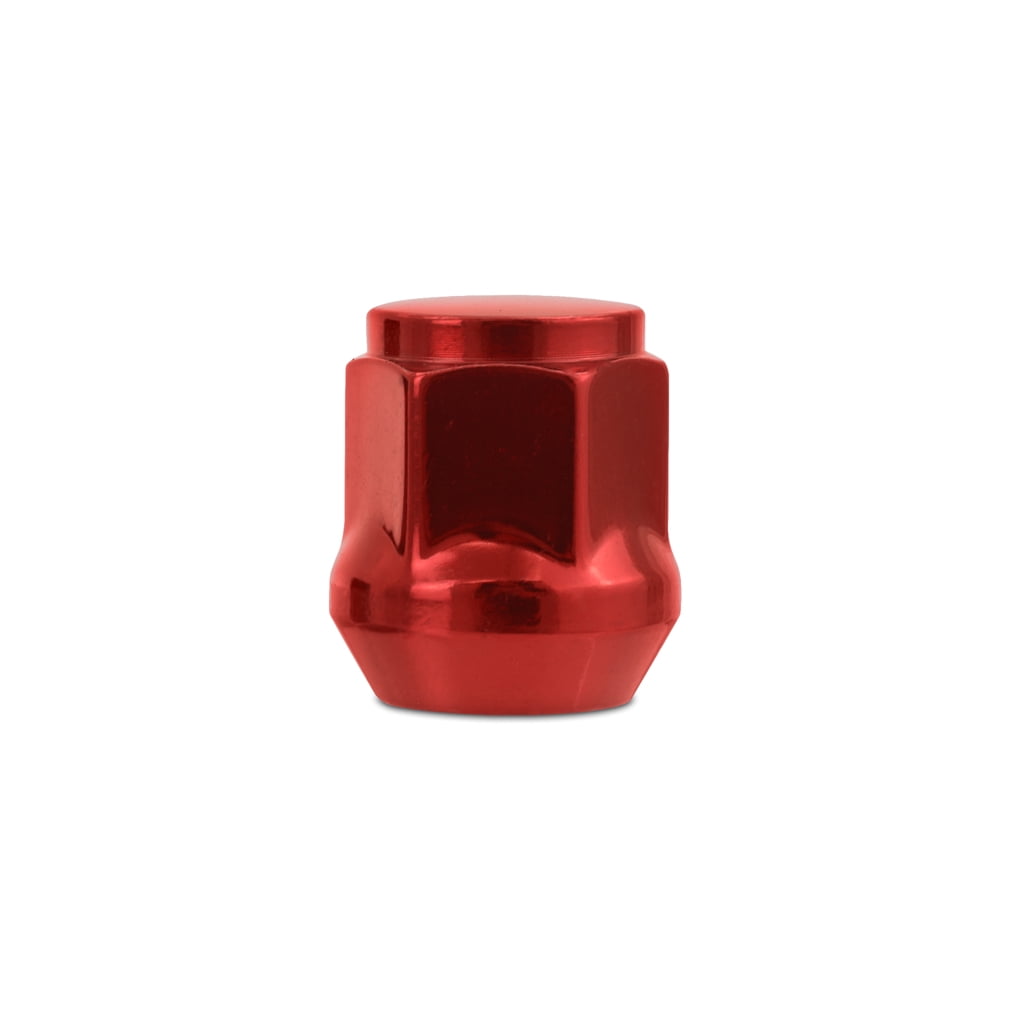 Mishimoto Steel Lug Nuts, M14x1.5, Acorn Seat, 32pc Set, Red