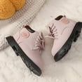 thumbnail image 5 of Juebong Toddler Boys Girls Snow Boots Lace Up Outdoor Booties with Side Zipper Faux Fur Lined Outdoor Non Slip Short Ankle Boots Pink,2 Years, 5 of 6