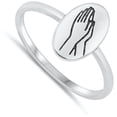 thumbnail image 4 of Vintage Praying Hands Ring .925 Sterling Silver Band Jewelry Female Male Unisex Size 9, 4 of 4