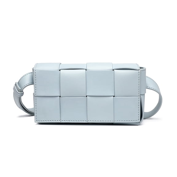 Alikpop Women's Adjustable Hand Woven PU Shoulder Bag, Light Blue