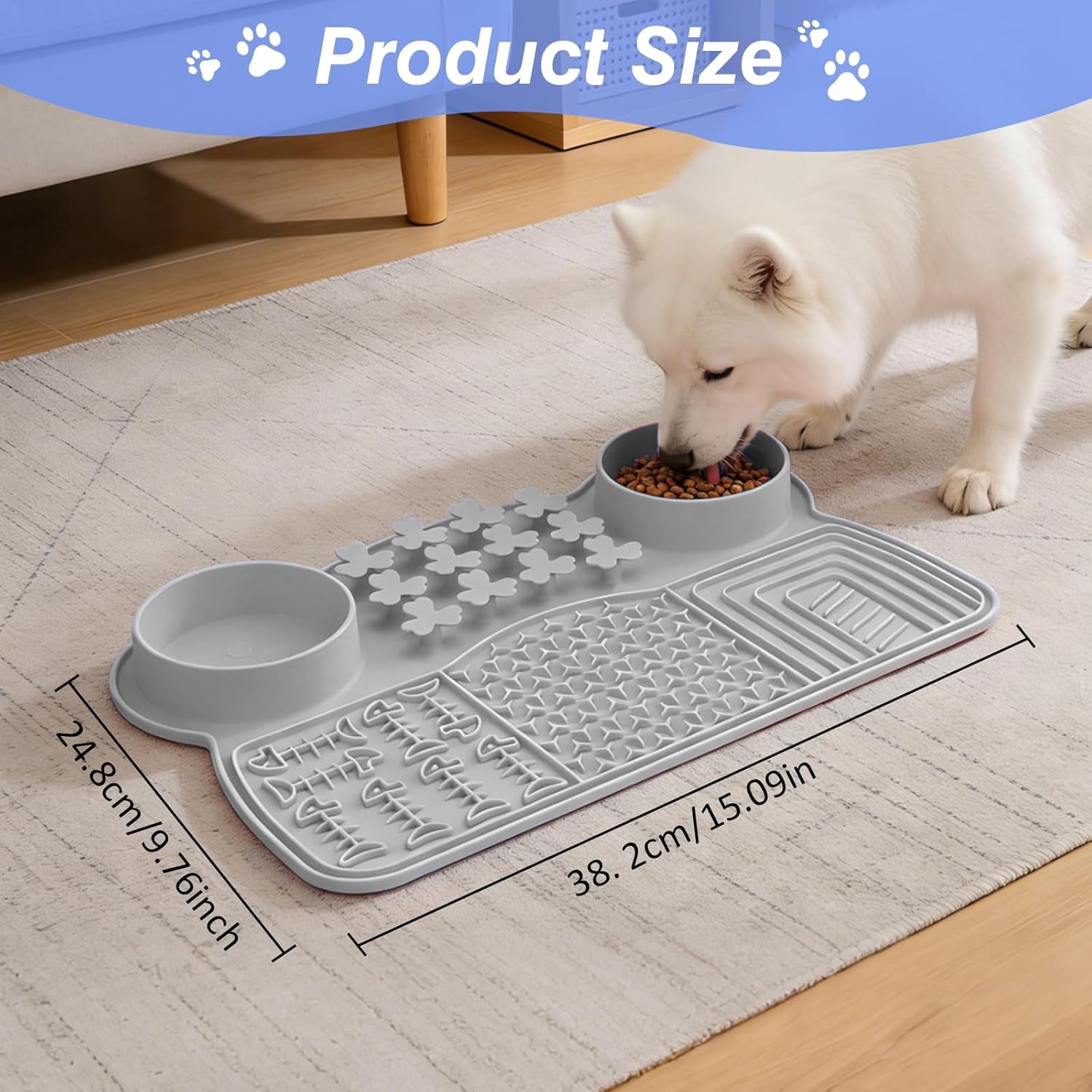 Slow Feeder Insert Dog Indoor Pet Bowl (Gray Panda)