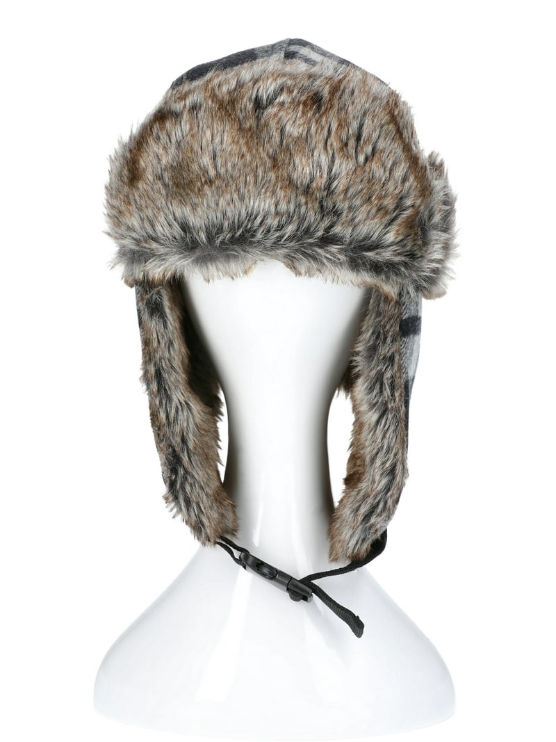 Ozark Trail Men's Trapper Hat, Black Plaid