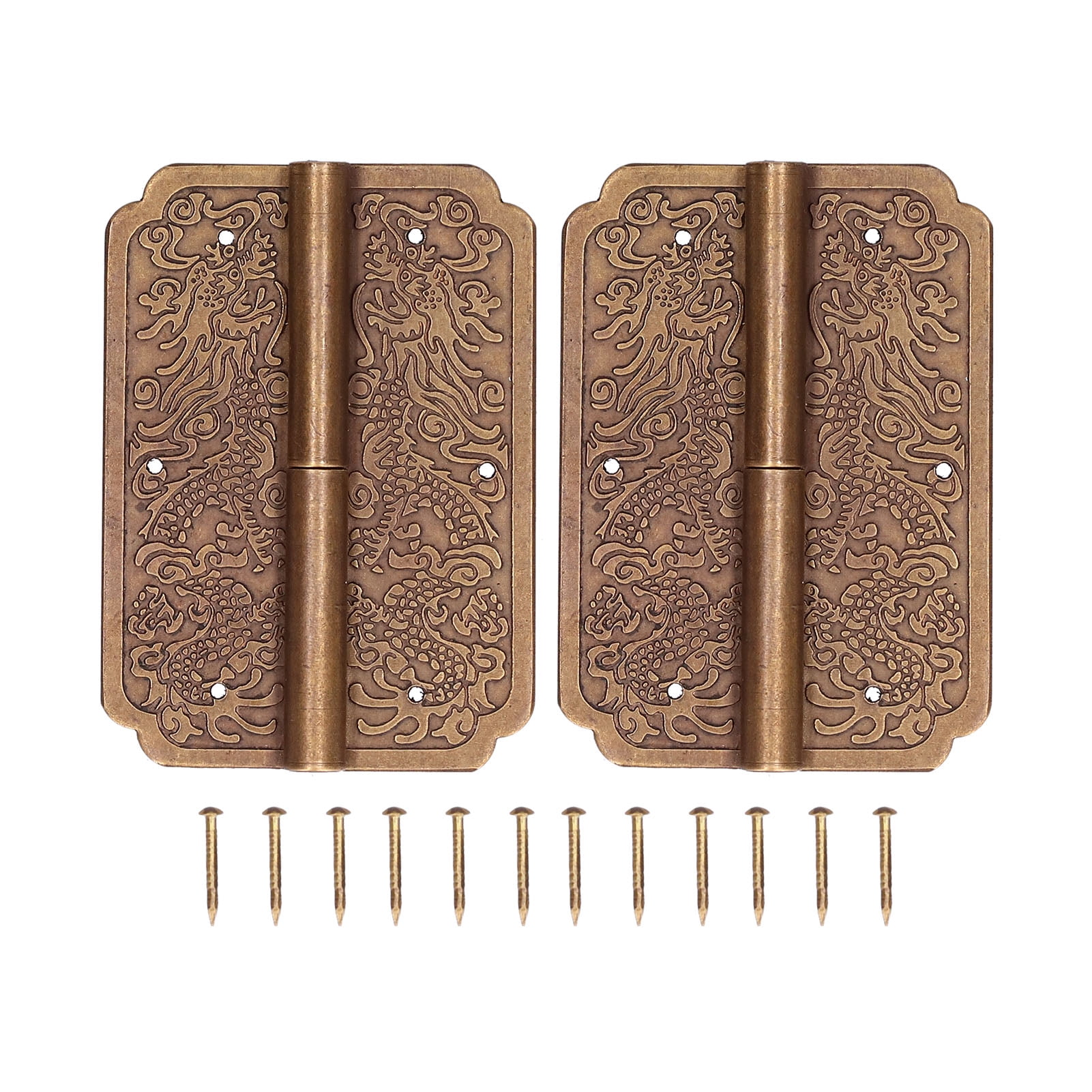 Domqga 2Set Furniture Hinge Retro Antique Brass Hinges Hardwares For