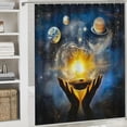 thumbnail image 6 of BCIIG Planets Star Bathroom Decor Set Polyester Fabric Fashion Shower Curtain Set with Hooks Home Bathtubs Decoration 36"x72, 6 of 7