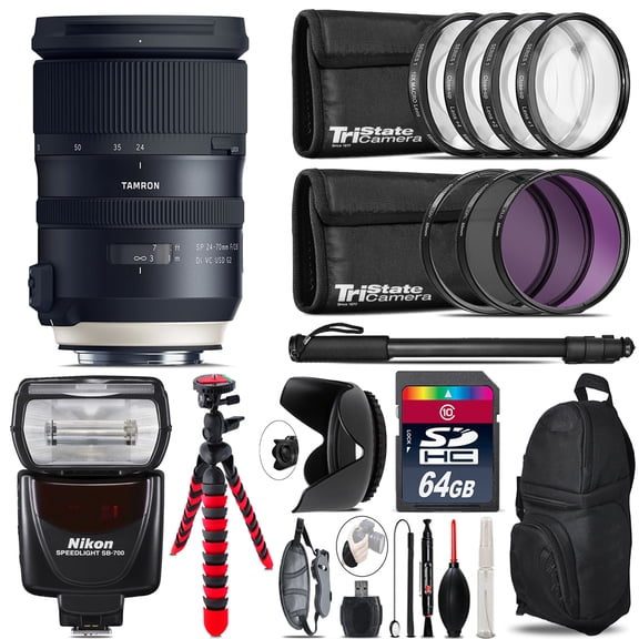 Tamron 24-70mm VC G2 for Nikon + Nikon SB-700 AF Speedlight & More - 64GB Kit (International Version)