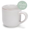 thumbnail image 3 of Elanze Designs Classic White Glossy Rainbow Reactive Glaze 17 ounce Stoneware Coffee Cup Mugs Set of 4, 3 of 5
