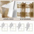 thumbnail image 3 of Brown White Plaid Kitchen Window Curtains, Swag Curtains Valance for Bedroom Living Room Bathroom, Watercolor Farmhouse Checkered Rod Pocket Window Treatment Curtain Block Drapes 2 Panels 28"x36", 3 of 9