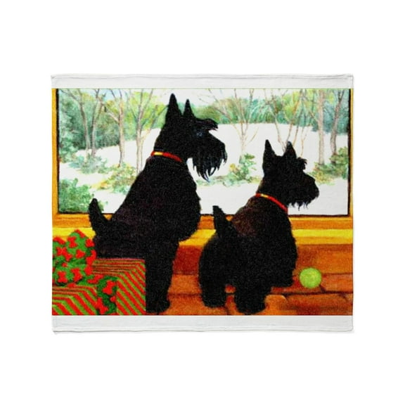 CafePress - A Scotty Dog Christmas Throw Blanket - Soft Fleece Throw Blanket, 50"x60" for All Ages