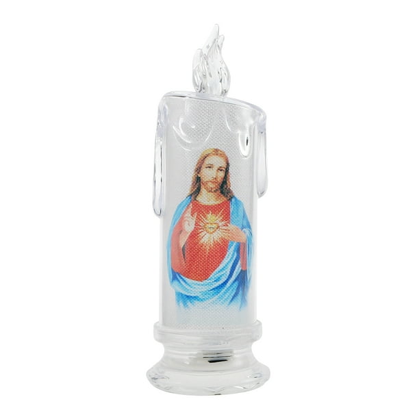 Jesus Virgin Christ Candle Lamp Romantic Tealight Electronic Flameless