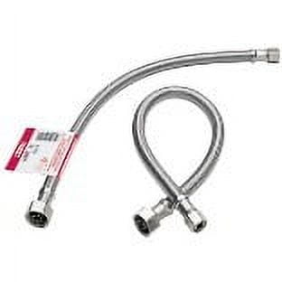 Fluidmaster 12IM96 Braided Stainless Steel Ice Maker Connector, 1/4" Comp x 1/4" Comp, 96" Length