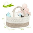 thumbnail image 3 of Maliton Large Cotton Diaper Caddy Organizer - 14.2"x 8.7"x 7.1" Portable Baby Basket with Removable Dividers - Both Child, Newborn, Infant - Light Brown, 3 of 8