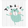 thumbnail image 2 of Ambesonne Dancing Bear Shower Curtain, Scandinavian Doodle, 69"Wx75"L, Mint Green Charcoal Grey, 2 of 4