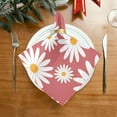 thumbnail image 2 of Coolnut Set of 1 Cute Daisy Chamomiles Flowers Floral Satin Napkin Square 20 Inches Table Napkins Soft Smooth Decorative Napkins for Wedding Banquet Party Decoration, 2 of 6