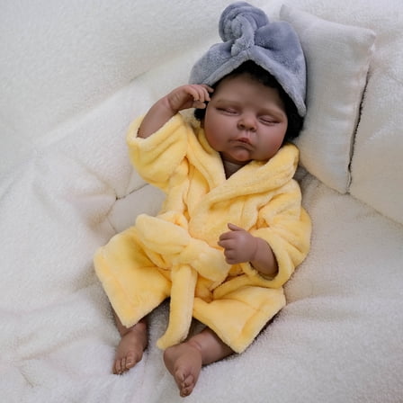 Lifelike Reborn Baby Dolls Black Girl- 20 inch Vinyl Full Body Realistic-Newborn Handmade Real Life Baby Dolls with Clothes and Toy Gift for Kids Age 3 