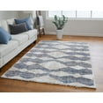 thumbnail image 6 of Feizy Mynka Transitional Diamond, Tan/Ivory/Blue, 1'6" x 1'6" Swatch Stain Fade Resistant Pet & Kid Friendly Bohemian & Eclectic Stripes Design Carpet for Living Dining Bed Room, 6 of 8