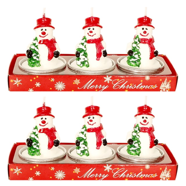 Fiudx Juego de Velas Navideñas, Diseño de Casa de Regalo de Papá Noel y Muñeco de Nieve, Cera Segura y Duradera, Ideal para Fiestas En Casa o Decoración Navideña, Ideal para Bodas y Reuniones Familia