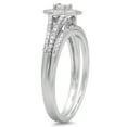 thumbnail image 2 of Dazzlingrock Collection 0.40 Carat (ctw) 14K Princess & Round Diamond Halo Bridal Engagement Ring Set, White Gold, Size 10, 2 of 6
