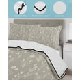 thumbnail image 4 of Quilts Twin Size Bedding Set, Gray Green Flowers Lightweight Quilted Comforter, Spring Summer Farmhouse Botanical Soft Reversible Bedspread Coverlet with Pillow Covers for All Season, 68" x 86", 4 of 7