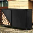 thumbnail image 5 of Amagabeli 8ft Firewood Log Rack Cover Weather Resistant Outdoor Heavy Duty Waterproof 600D Oxford Fabric Fireplace Logs Holder Covering Fire Wood Storage Covers with PVC Backing Black, 5 of 9