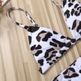thumbnail image 5 of Qiylii Women Leopard Print Swimsuit Bikini Set, Crocodile Stone Pattern Swimwear, Deep V Neck Bathing Suit, High Waist Bikinis, 5 of 8