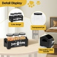 thumbnail image 3 of NUAHRHY Wood Cat Dog Food Treat Storage Container Station with 3 Plastic Dog Treat Containers Jars Reusable Holder Box Size 11.41x5.12x5.12" Black, 3 of 9