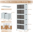 thumbnail image 6 of 5 Tiers Storage Bins-Plastic Storage Bins, Storage Bins with Wheels, Closet Organizers and Storage,Magnetic Dual Open Collapsible Storage Bins for Home and Office Storage, 6 of 6
