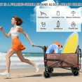 thumbnail image 3 of Arshin 2 in 1 Beach Cart Chairs with Wheels,4 Wheels Folding Beach Chair,Foldable Tanning Chair Beach Lounge Chair for Outdoor, Beach, Pool, Sunbathing, 3 of 8