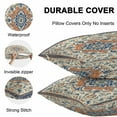 thumbnail image 4 of Waterproof Throw Pillow Covers Set of 2, 18x18 Inch Orange Blue Ethnic Rustic Decorative Pillowcases Outdoor Pillow Slip Cushion Covers Set for Couch Tent Boho Southwestern Heritage, 4 of 7