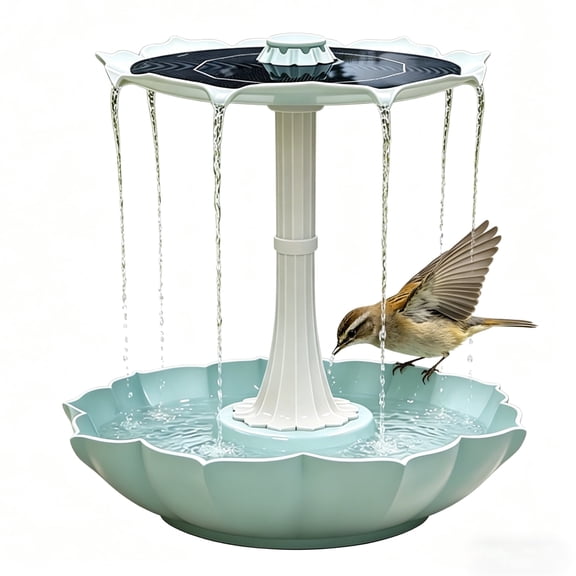 AISITIN Solar Fountain，New Upgrade 2-Tier Integrated Solar Water Fountain  (7V 2.8W) - Outdoor Bird Bath Fountain, Ideal for Garden Patio Yard Decor, Attract Birds