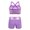 Lavender, variant on YONGHS Kids Girls Ballet Sequins Mermaid Tank Crop Top Shorts Set Tankini Swimwear 4-14