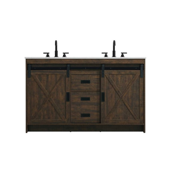 Elegant Kitchen and Bath Austin 54 inch Double Bathroom Vanity in Expresso