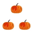 thumbnail image 2 of 3 Pcs Small Velvet Pumpkins, 3.94X3.15" Fall Pumpkin Ornament, Faux Velvet Foam Fabric Pumpkins Decoration, Table Centerpiece Decor, Thanksgiving Decoration, Fall Decor for Wedding Farmhouse, 2 of 4