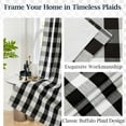 thumbnail image 5 of Buffalo Plaid Black White Curtain Panels for Bedroom Living Room,63 Inch Full Blackout Thermal Insulated Drapes,Farmhouse Rustic Window Treatment,Rod Pocket Back Tabs,40" Wx63 Lx2, 5 of 8