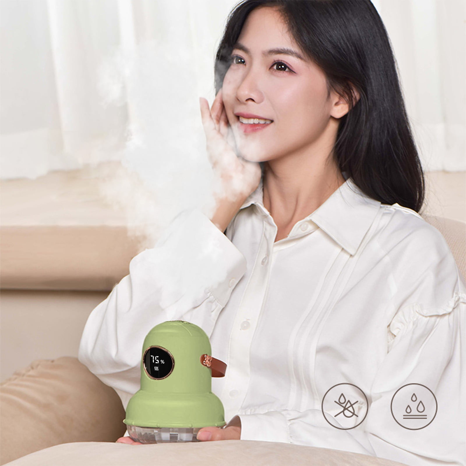 Wovilon Cool Mist Humidifier With Night Ligh Portable Mini Humidifier With LED Screen-Quiet Wireless Humidifier Three Spray Modes For Baby Kids Bedroom Home