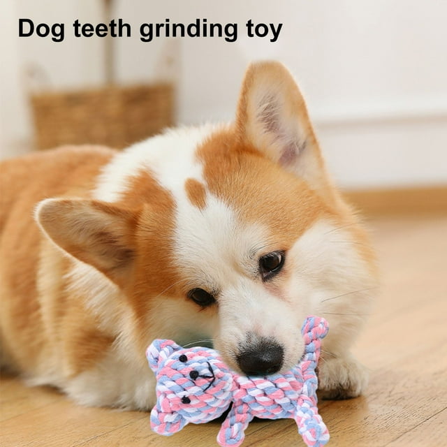 CBFFDC Puppy Teething Toy Dog Rope Toys Adorable Woven Bear Design Safe Material Cleaning Furniture Toy for Small/Medium/Large Dogs