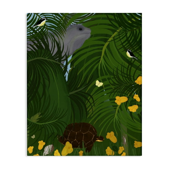 Stupell Industries Island Life Animals Animals Painting Wrapped Canvas Art Print Wall Art, 16 x 20