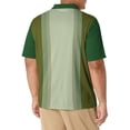 thumbnail image 4 of Mysszz Men's Summer Turn-down Collar Short Sleeve Color Contrast 1/2 Zip T-Shirt Tops, 4 of 4