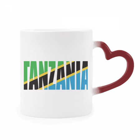 

Tanzania Country Flag Name Heat Sensitive Mug Red Color Changing Stoneware Cup