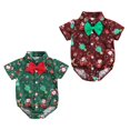 thumbnail image 1 of Newborn Baby Boy Christmas Outfits Xmas Tree Romper Bowtie Bodysuit Button Jumpsuit Pajamas, 1 of 6