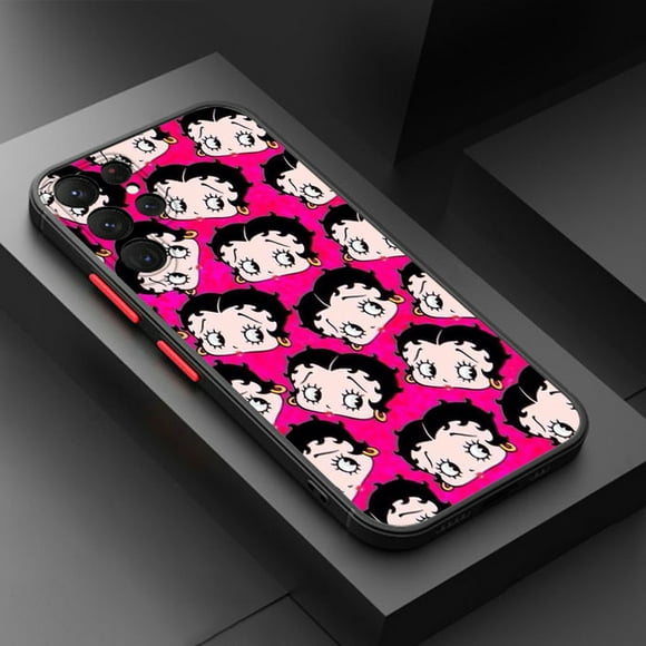 Cute Betty Boop For Samsung S23 S22 S21 S20 FE S10 S9 Note 20 10 Ultra Lite Pro Plus Frosted Translucent Phone Case