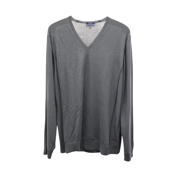Pre-Owned Lanvin V-neck Sweater in Grey Merino Wool