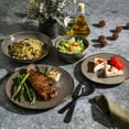 thumbnail image 3 of Gibson Elite 16 Piece Terra Double Bowl Terracotta Reactive Dinnerware Set - Earthy Brown, 3 of 5