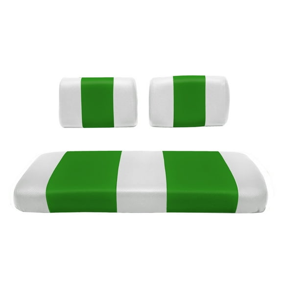 Replacement Seat Cover For Club Car Carry Golf Cart (White & Green)