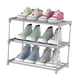 thumbnail image 1 of Zapatero de 4 niveles, organizador de zapatos de acero inoxidable multicapa, estante de almacenamiento para puerta de entrada, azul Almacenamiento y organización del hogar Gris plateado 3 capas Bearachild HA003484-01, 1 of 6